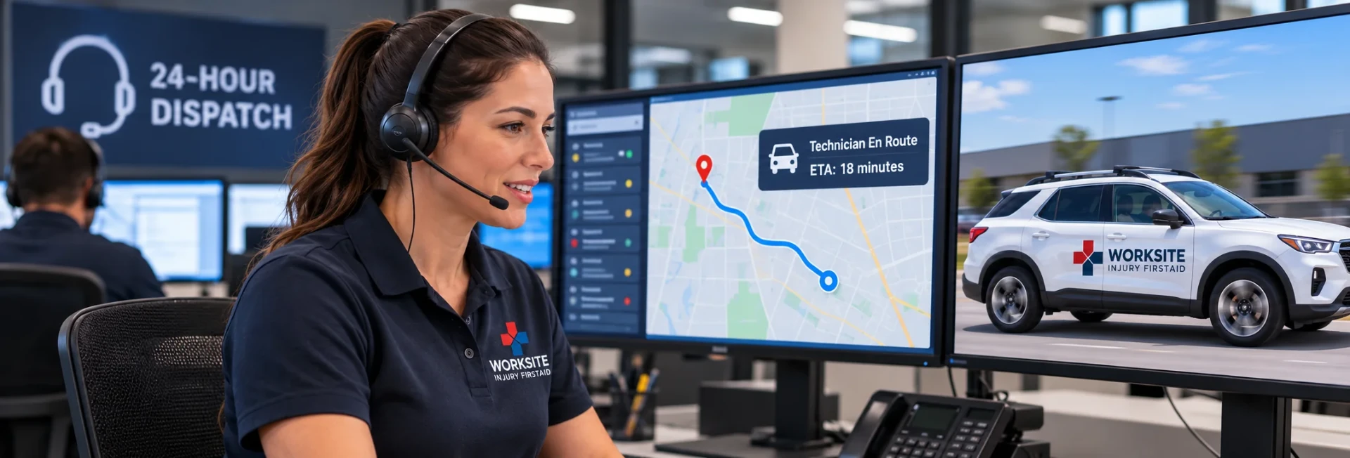 A dispatcher coordinating a technician's route to the worksite