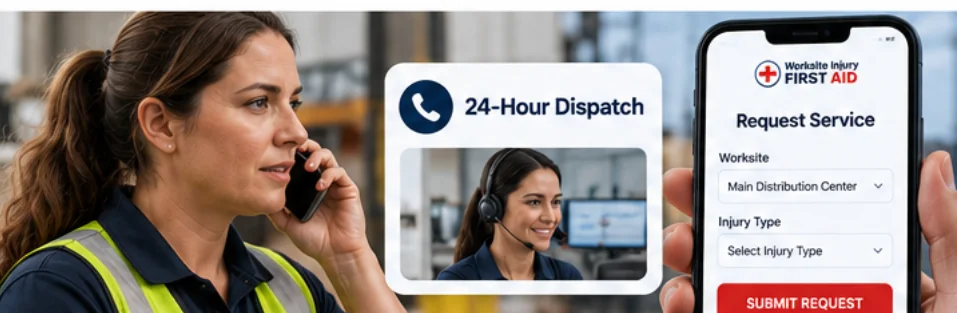 A supervisor calling dispatch while a service request is shown on a phone app